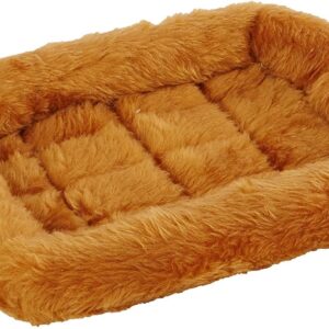 XXS Dog Bed – Cinnamon Faux Fur Bolster, Ultra-Soft and Machine Washable, Fits 18-Inch Crates and Carriers, for Small Dogs and Cats