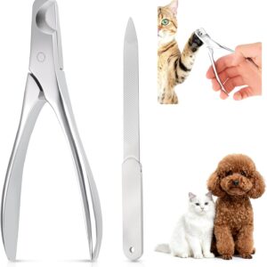 Dog Nail Clippers - All Steel Material, Dog Nnail Trimmers with Built-in Spring, Cat Nail Clipper for All Dogs Cats, Professional Pet Nail Clippers with Free Nail File